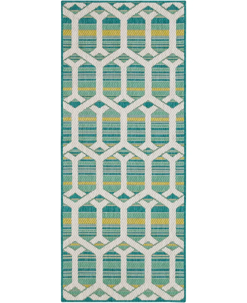 Mohawk Malibu Outdoor Hex Trellis 2'5" x 6' Area Rug