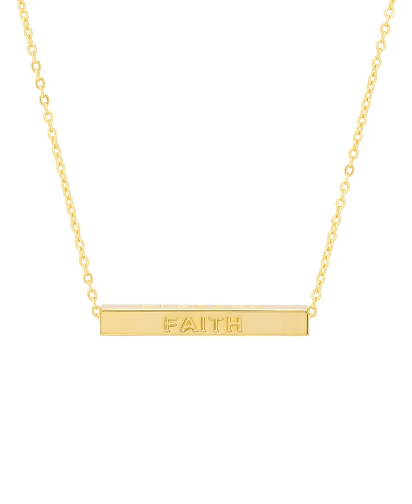 Macy's Gold Plated Love, Faith, Believe, Blessed Necklace - Gold