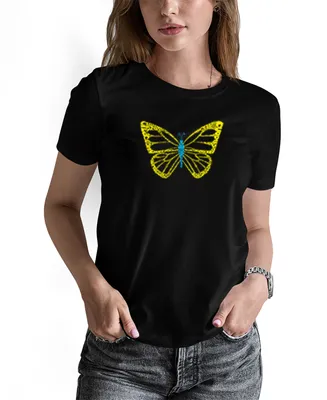 La Pop Art Women's Butterfly Word T-shirt