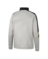 Men's Colosseum Gray and Black Ucf Knights Bushwood Fleece Quarter-Zip Jacket