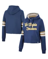 Women's Colosseum Navy West Virginia Mountaineers Retro Cropped Pullover Hoodie