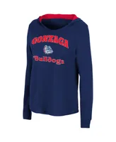 Women's Colosseum Navy Gonzaga Bulldogs Catalina Hoodie Long Sleeve T-shirt