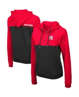 Women's Colosseum Scarlet, Black Rutgers Scarlet Knights Aidan Lightweight Quarter-Zip Hoodie