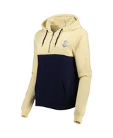 Women's Colosseum Gold and Navy Midshipmen Aidan Half-Zip Hoodie