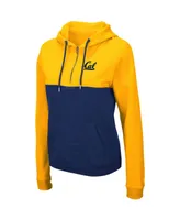 Women's Colosseum Gold and Navy Cal Bears Aidan Half-Zip Hoodie