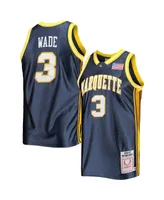 Men's Mitchell & Ness Dwyane Wade Navy Marquette Golden Eagles 2002-03 Authentic Throwback College Jersey