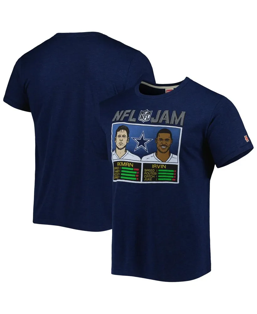 Men's Homage Michael Irvin & Troy Aikman Heathered Navy Dallas Cowboys NFL  Retired Jam Tri-Blend T-Shirt