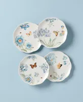 Lenox Set of 4 Butterfly Meadow Blue Assorted Dessert Plates