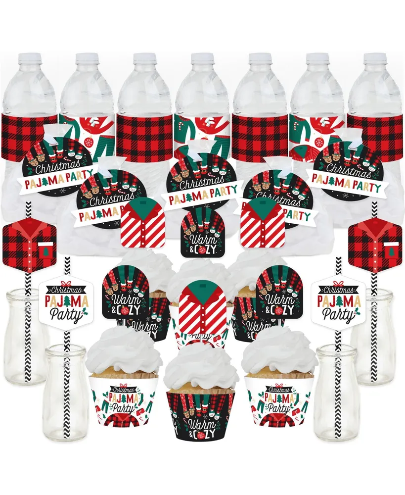 Big Dot Of Happiness Christmas Pajamas - Holiday Party Cupcake Kit