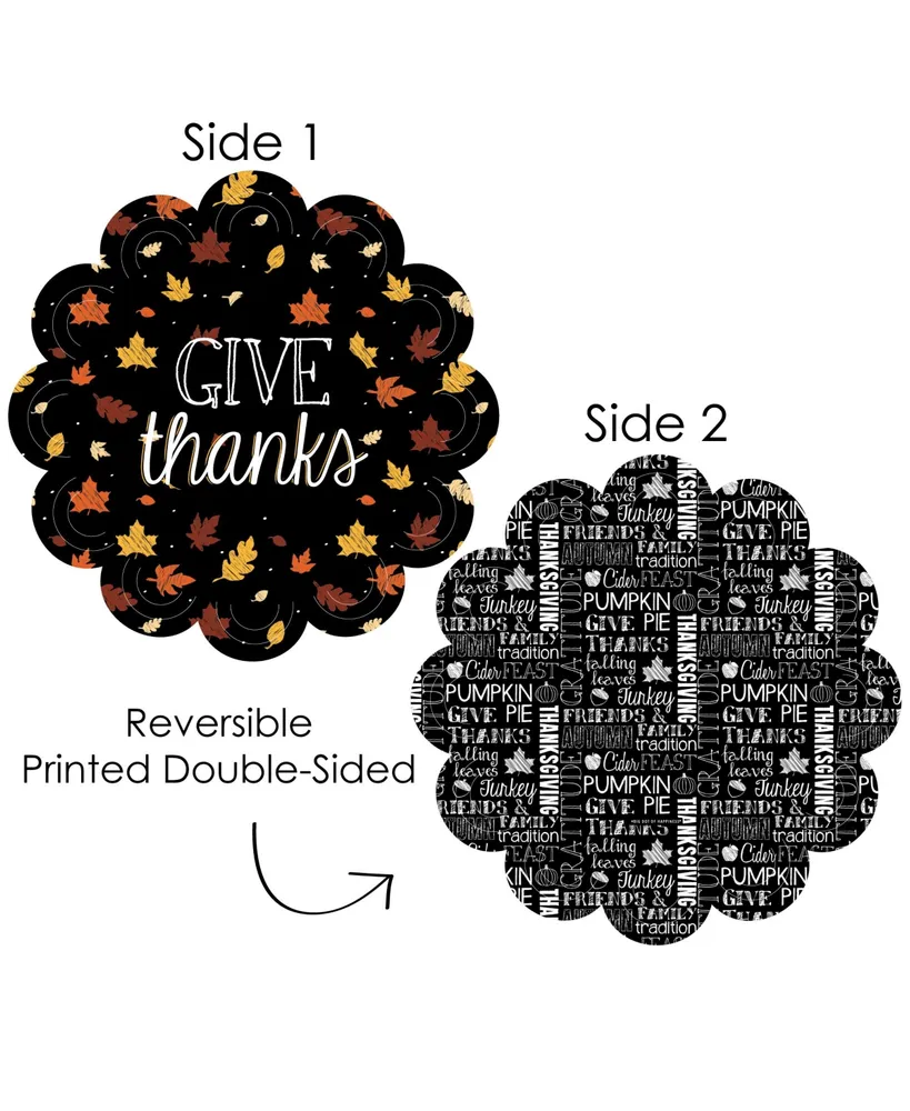 Give Thanks - Thanksgiving Party Round Table Decor Paper Chargers 12 Ct