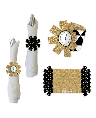 Big Dot of Happiness New Year's Eve - Gold - New Years Eve Party Paper Napkin Rings 24 Ct