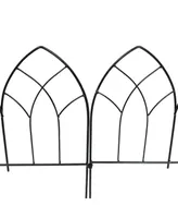 Sunnydaze Decor 5-Piece Narbonne Steel Garden Border Fencing - 9 ft - Black