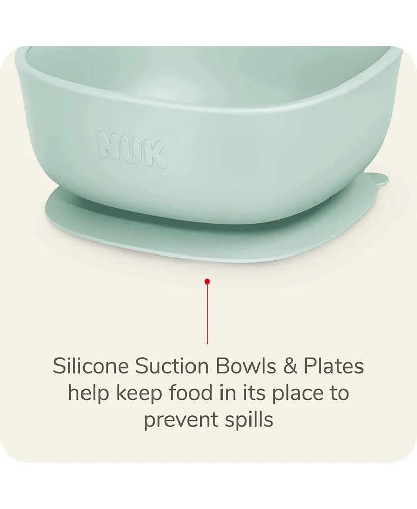Nuk Durable Soft Silicone Baby suction bowls, 100% Bpa free, 2 Pack