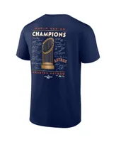 Men's Fanatics Navy Houston Astros 2022 World Series Champions Signature Roster Short Sleeve T-shirt