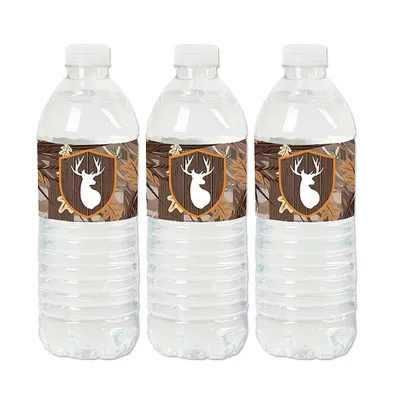 Gone Hunting - Deer Hunting Camo Party Water Bottle Sticker Labels - 20 Ct