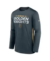 Men's Fanatics Gray Vegas Golden Knights Authentic Pro Rink Performance Long Sleeve T-Shirt