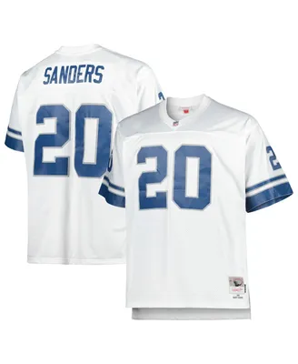 Men's Mitchell & Ness Barry Sanders White Detroit Lions Big and Tall 1996 Retired Player Replica Jersey