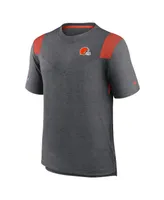 Men's Nike Heather Charcoal Cleveland Browns Sideline Tonal Logo Performance Player T-shirt