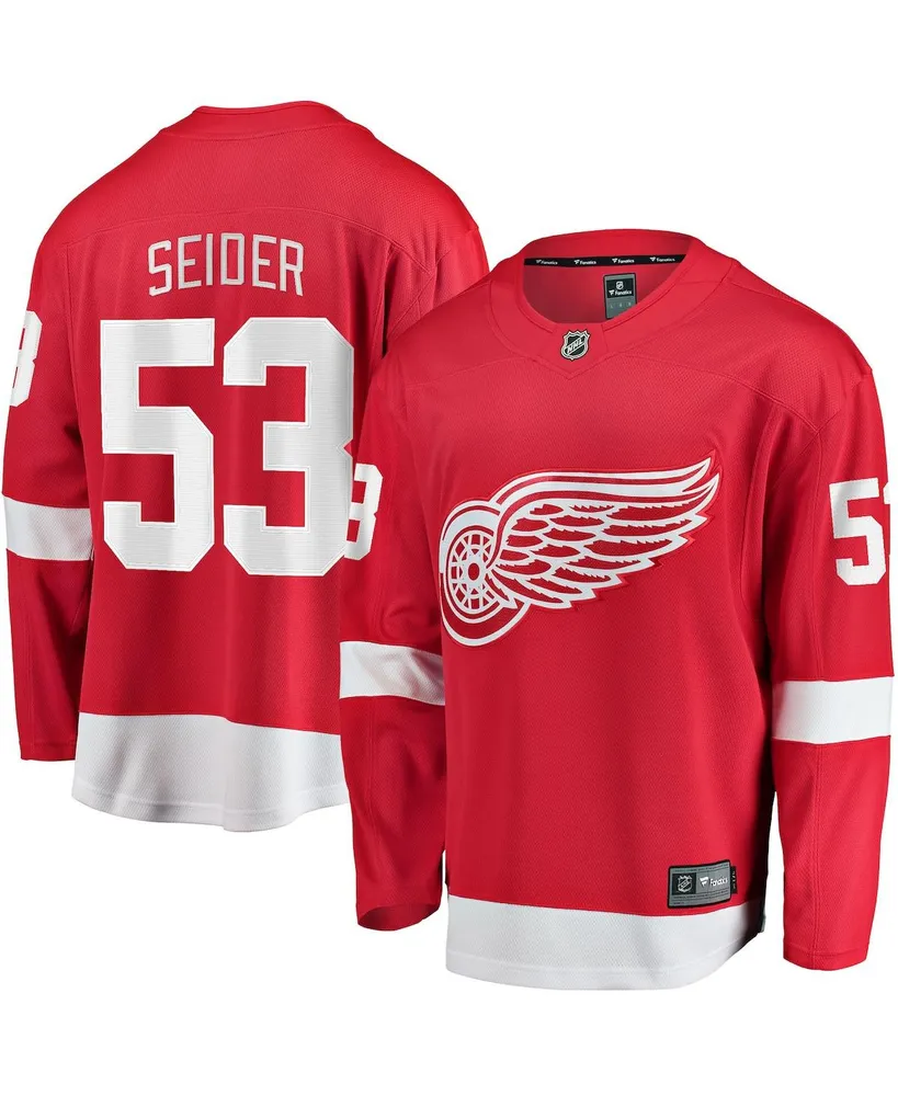 Men's Fanatics Moritz Seider Red Detroit Wings Home Breakaway Player Jersey