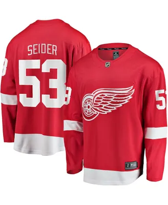 Men's Fanatics Moritz Seider Red Detroit Wings Home Breakaway Player Jersey