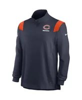 Men's Nike Navy Chicago Bears Sideline Coach Chevron Lockup Quarter-zip Long Sleeve Top