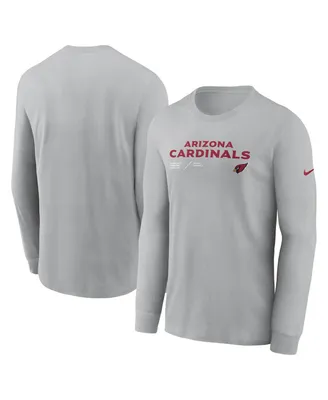 Men's Nike Gray Arizona Cardinals Sideline Infograph Lock Up Performance Long Sleeve T-shirt