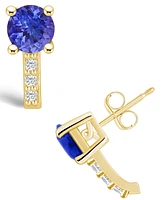 Macy's Tanzanite (1-/8 Ct. t.w.) and Diamond (1/8 Stud Earrings