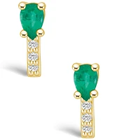 Macy's Emerald (3/4 Ct. t.w.) and Diamond (1/8 Stud Earrings