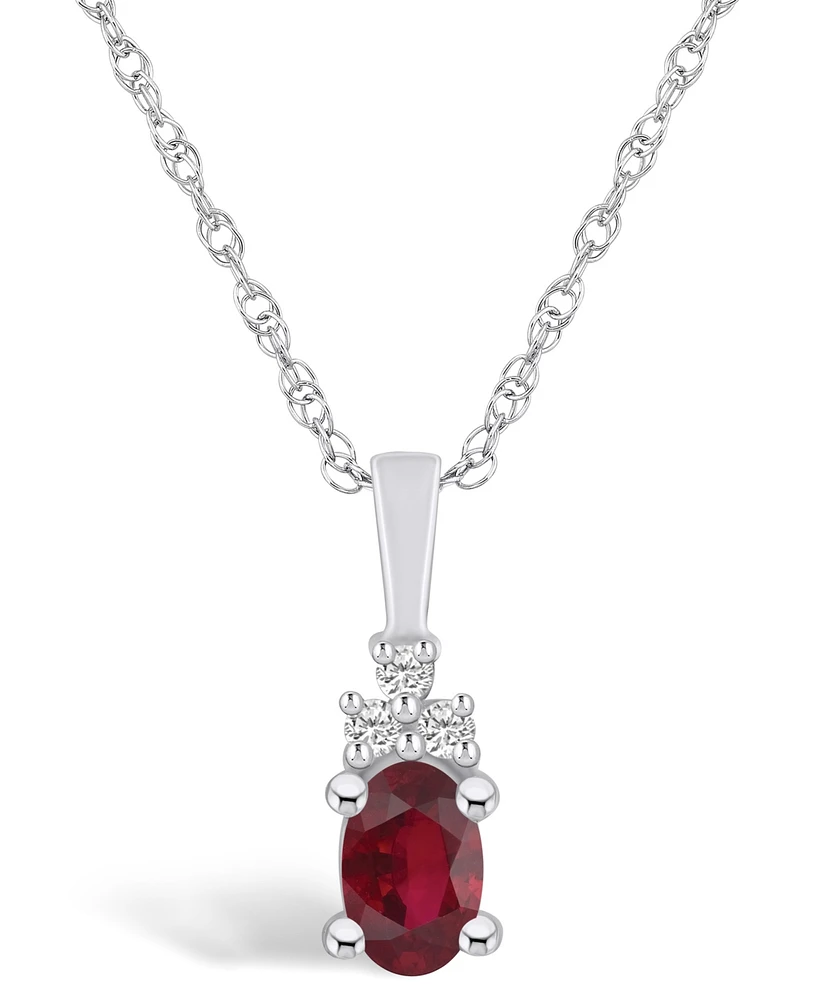 Macy's Ruby (/ Ct. t.w.) and Diamond Accent Pendant Necklace