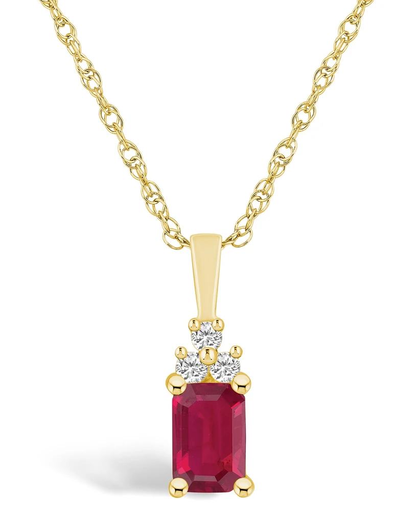 Macy's Ruby (3/4 Ct. t.w.) and Diamond Accent Pendant Necklace