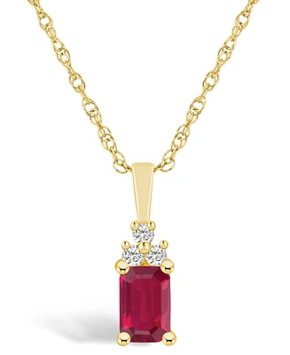 Macy's Ruby (3/4 Ct. t.w.) and Diamond Accent Pendant Necklace