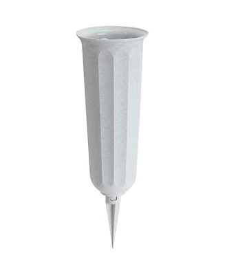 Novelty (05016) Plastic Round Bottom Cemetery Vase, Stone