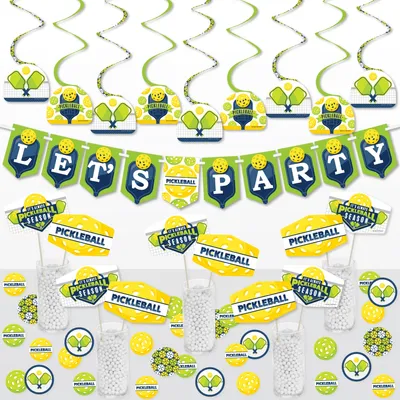 Big Dot of Happiness Let's Rally - Pickleball - Birthday or Retirement Party Supplies Decoration Kit - Decor Galore Party Pack - 51 Pieces