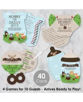 Woodland Creatures - 4 Baby Shower Games - 10 Cards Each - Gamerific Bundle