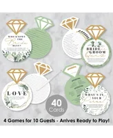 Big Dot of Happiness Boho Botanical Bride - 4 Bridal Shower Games - 10 Cards Each - Gamerific Bundle