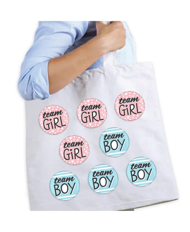 Big Dot of Happiness Baby Gender Reveal - Team Boy or Girl Party Circle  Sticker Labels - 24 Count