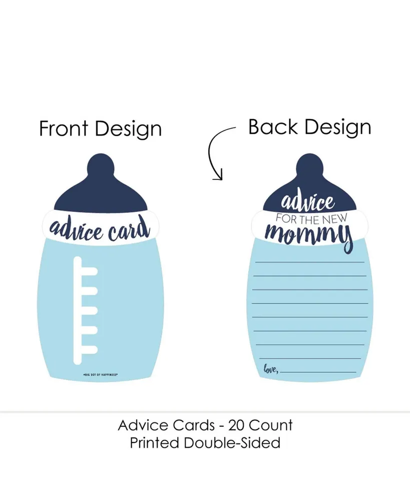 Baby Boy - Blue Bottle Baby Shower Advice Cards - Set of 20