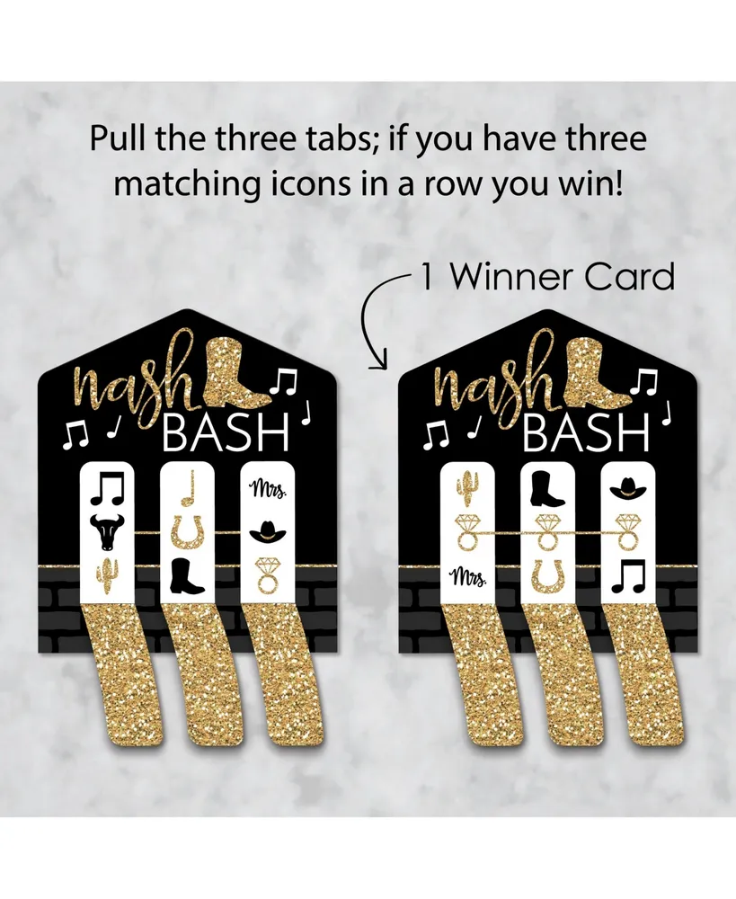 Nash Bash - Nashville Bachelorette Party Game Cards - Pull Tabs 3-in-a-Row 12 Ct