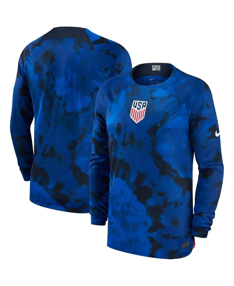 Men's Nike Blue Usmnt 2022/23 Home Breathe Stadium Replica Blank Long Sleeve Jersey