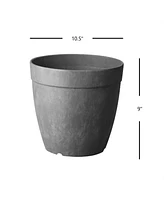 Novelty Artstone Dolce Round Planter Grey 10.5 Inch