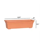 Novelty Maunfacturing Countryside Flower Box Planter, Terracotta Color - 23.75"