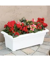 Novelty Countryside Patio Planter Box, White, 12 Inch by 27 Inch