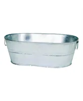 Behrens Hot Dipped Galvanized Steel Oval Planter/Tub 5.5 gal Silver