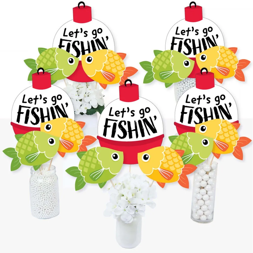 Big Dot Of Happiness Let's Go Fishing - Party Centerpiece Sticks