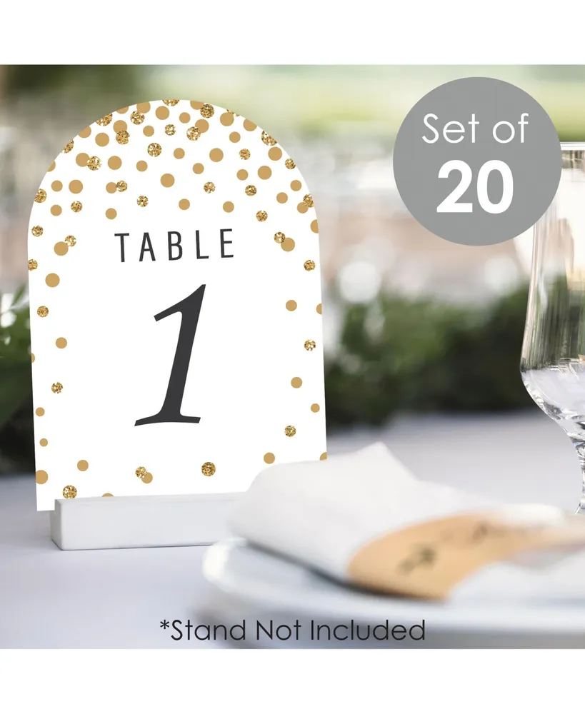 Gold Wedding - All Occasions Double-Sided 5 x 7 In Cards - Table Numbers - 1-20