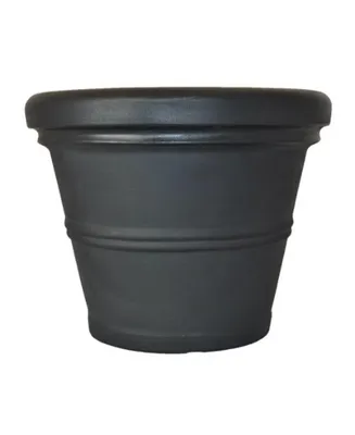 Tusco Products Rolled Rim Round Planter Black 20" D x 16" H