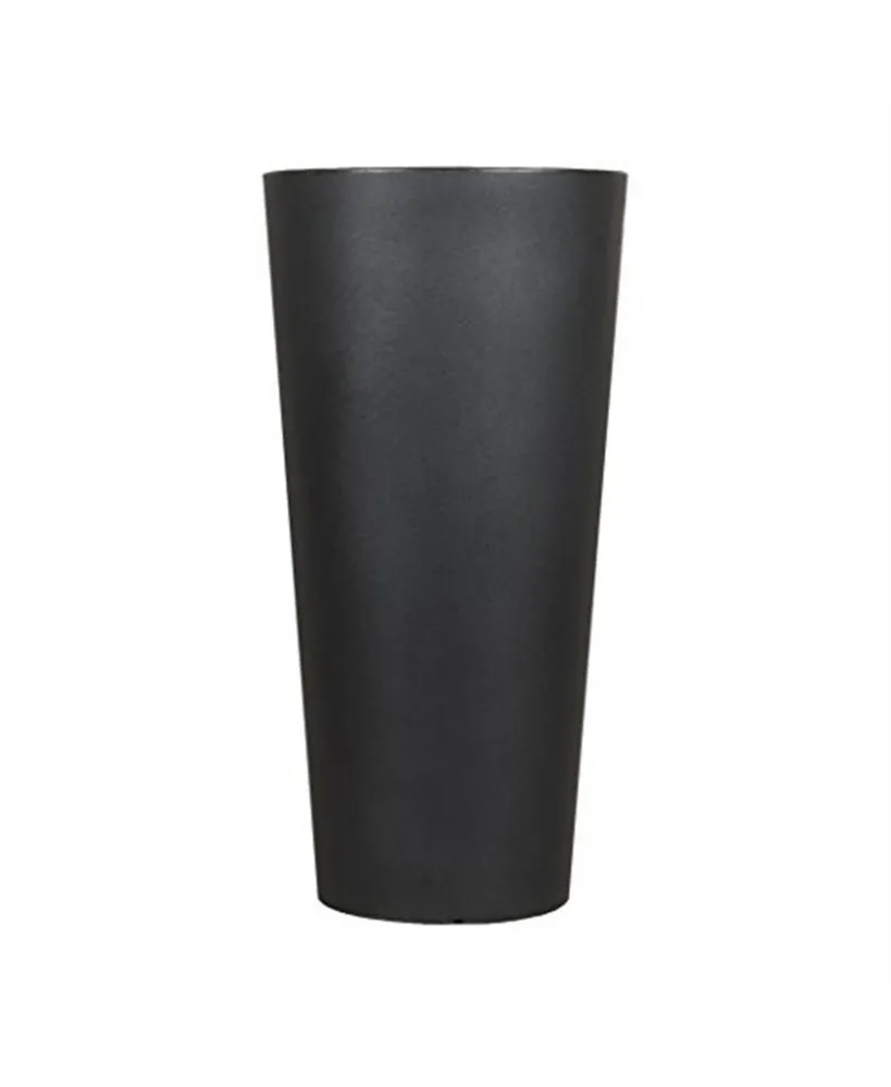 Tusco Products Cosmopolitan Tall Round Plastic Planter Black - 26 Inch
