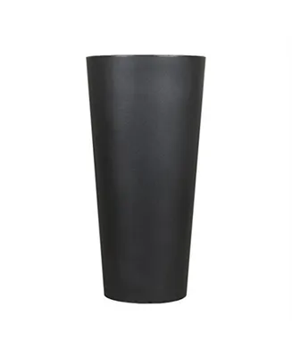 Tusco Products Cosmopolitan Tall Round Plastic Planter Black - 26 Inch