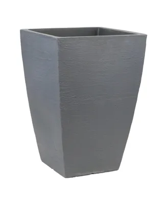 Tusco Products Modern Tall Slate Square Flower Planter Grey 23"