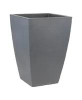 Tusco Products Modern Tall Slate Square Flower Planter Grey 23"